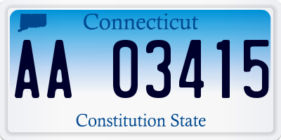 CT license plate AA03415