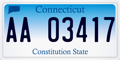 CT license plate AA03417