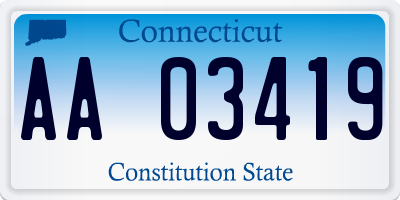 CT license plate AA03419