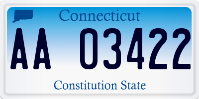 CT license plate AA03422