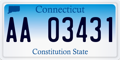 CT license plate AA03431
