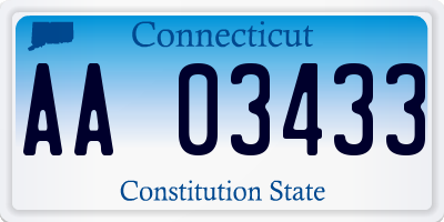 CT license plate AA03433