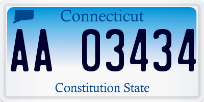 CT license plate AA03434