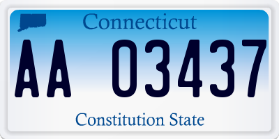 CT license plate AA03437