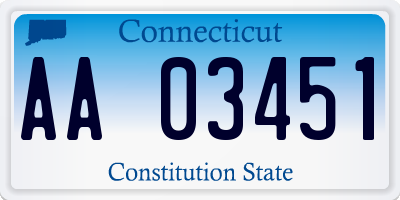 CT license plate AA03451