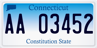 CT license plate AA03452