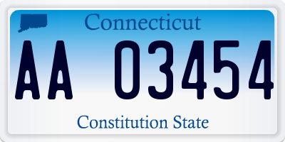 CT license plate AA03454