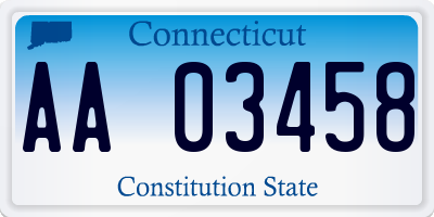 CT license plate AA03458