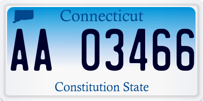 CT license plate AA03466