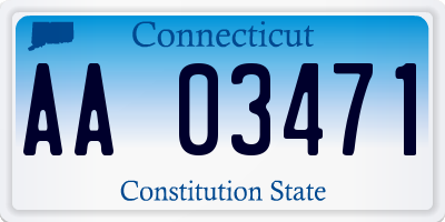 CT license plate AA03471