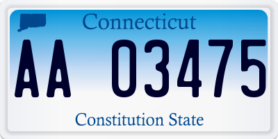 CT license plate AA03475