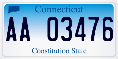 CT license plate AA03476