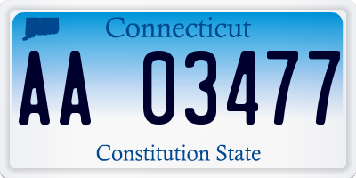 CT license plate AA03477