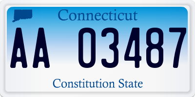 CT license plate AA03487