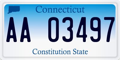 CT license plate AA03497