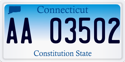 CT license plate AA03502