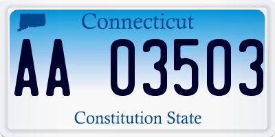 CT license plate AA03503