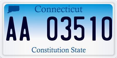 CT license plate AA03510