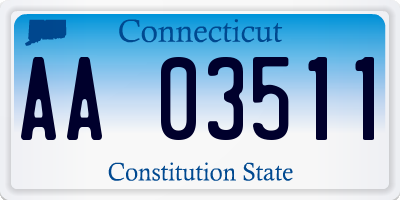 CT license plate AA03511