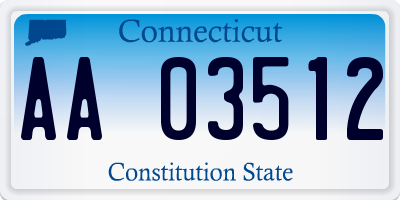 CT license plate AA03512