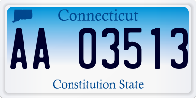 CT license plate AA03513