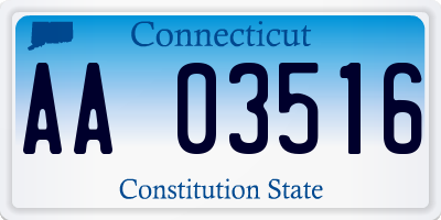 CT license plate AA03516