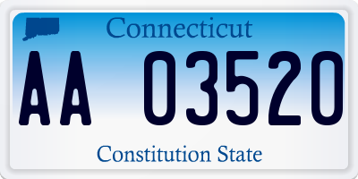 CT license plate AA03520