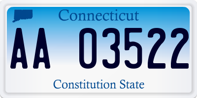 CT license plate AA03522