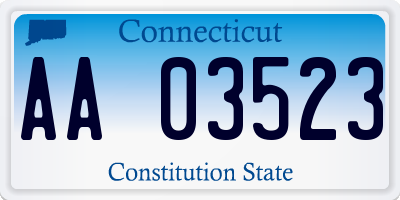 CT license plate AA03523