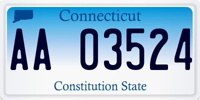 CT license plate AA03524