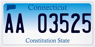 CT license plate AA03525