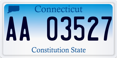 CT license plate AA03527