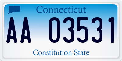 CT license plate AA03531