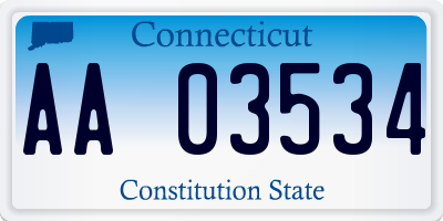 CT license plate AA03534