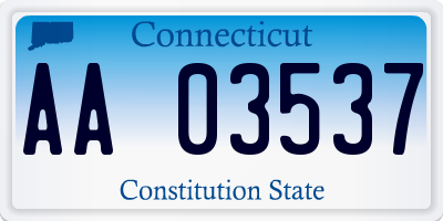 CT license plate AA03537