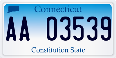 CT license plate AA03539