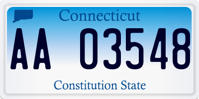 CT license plate AA03548