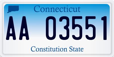 CT license plate AA03551