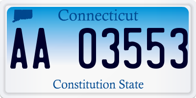 CT license plate AA03553