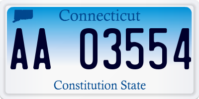 CT license plate AA03554