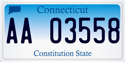 CT license plate AA03558