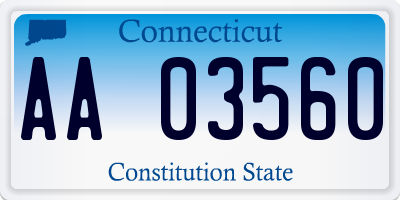 CT license plate AA03560