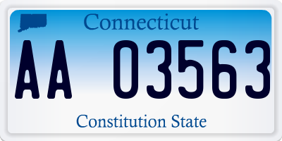 CT license plate AA03563