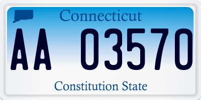 CT license plate AA03570