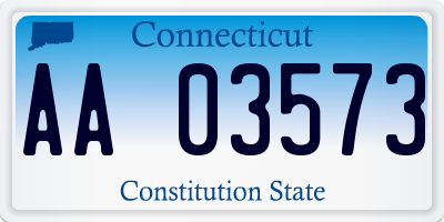 CT license plate AA03573