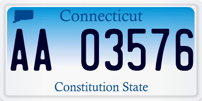 CT license plate AA03576