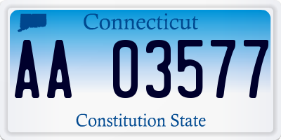 CT license plate AA03577