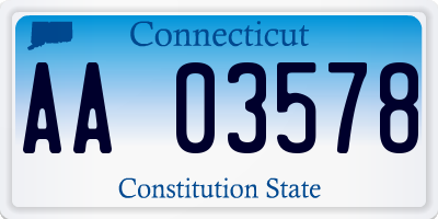 CT license plate AA03578