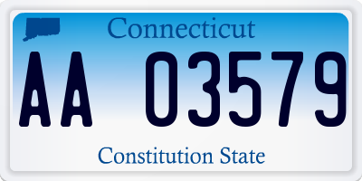 CT license plate AA03579