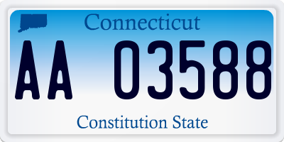 CT license plate AA03588